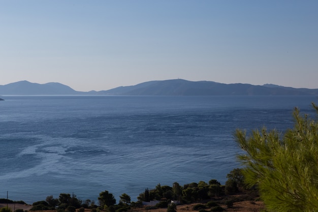 incrível paisagem da linha do horizonte. Grécia. Fotografia aérea horizontal colorida