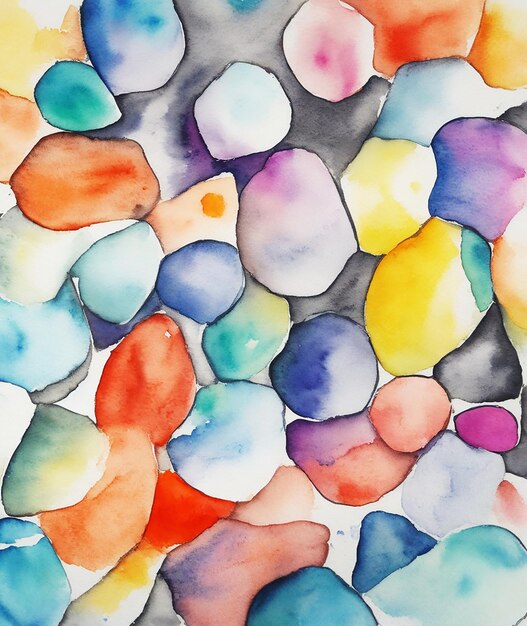 incrível pintura criativa de fundo de pedras multicoloridas em papel HD imagem aquarela