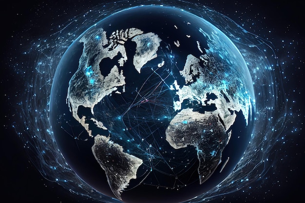 Incrível rede global para troca de dados sobre o planeta Earth Generative Ai