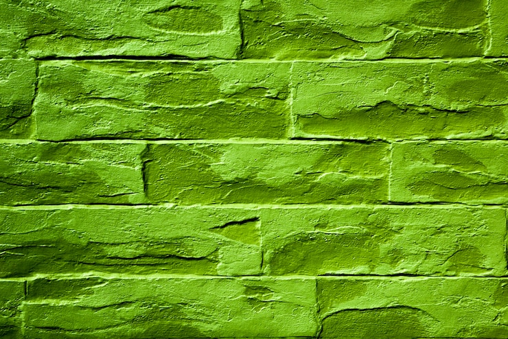 Foto incrível tijolo verde neon em estilo moderno para trabalhos de design