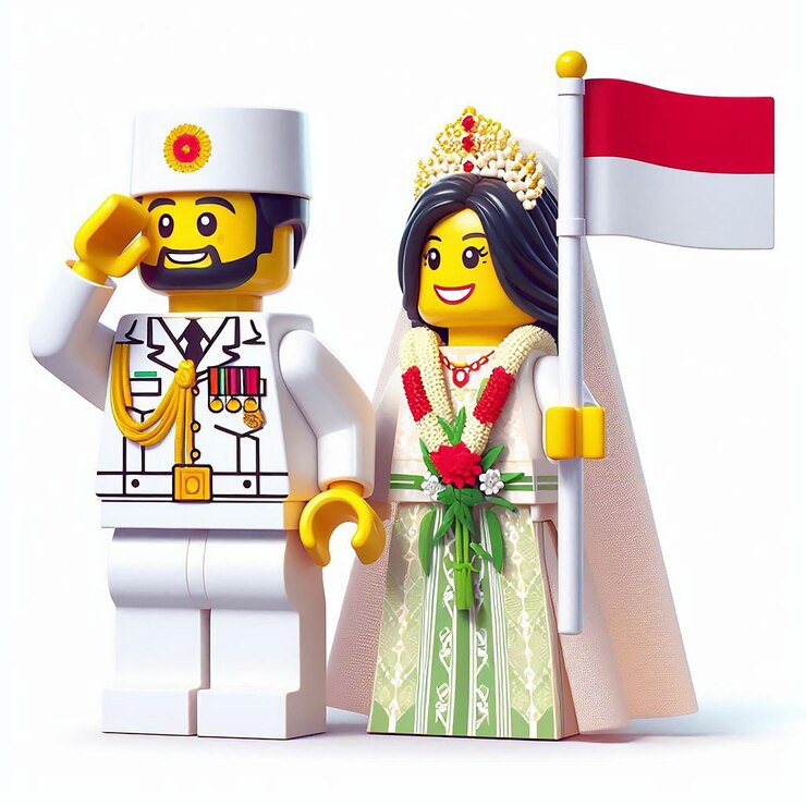 La independencia de Indonesia en el estilo de Lego