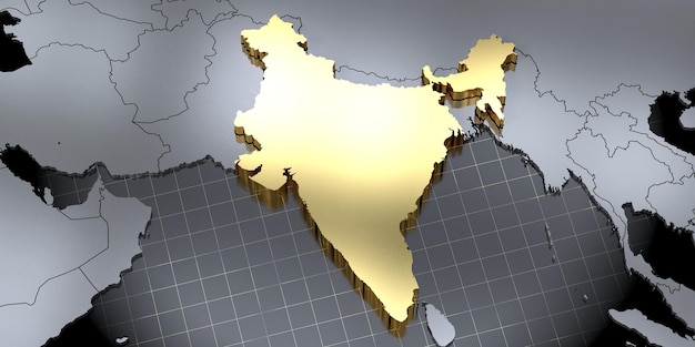 India país forma ilustración 3D