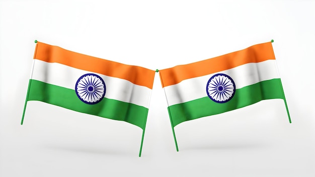 Indian Bunting Flags fundo com para celebrar o dia da república indiana isolado fundo branco