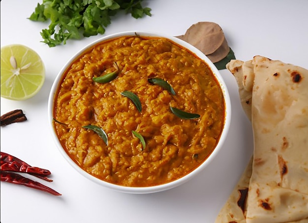 Indian Dhal curry picante en un tazón