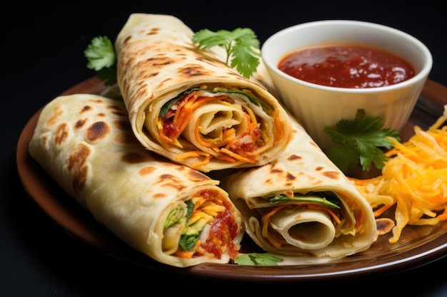 Indian Spring Veg Roll OR Wrap também conhecido como Franky ou chapati roll