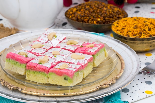 Indian Sweet Food Dryfruit Barfi