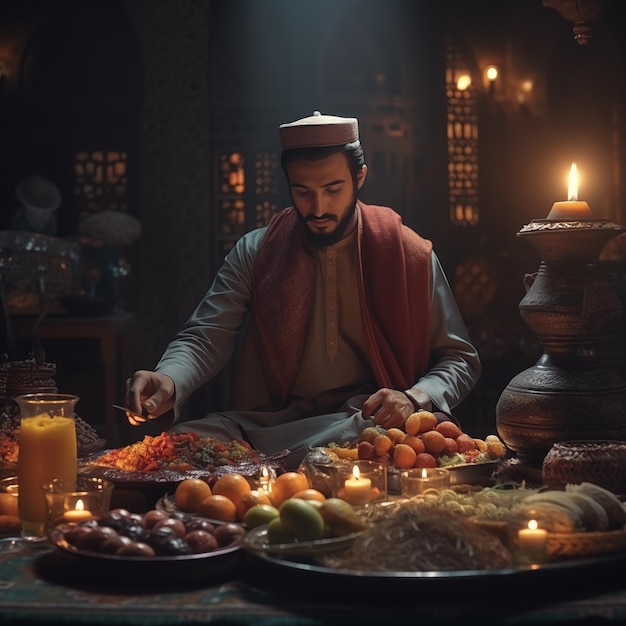 indiano ramadan mubarak iftar brilhante ligtning kodak 400 cinematográfico ultra realista