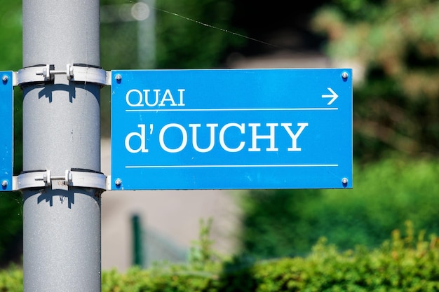 Indicador Ouchy Street em Lausanne, Suíça.