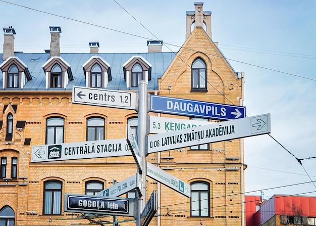Indicadores de rua em Riga, Letônia