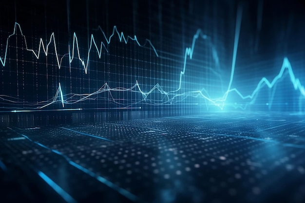 Indicadores econômicos no gráfico azul Generative AI