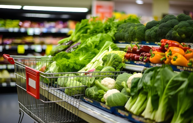 Foto Índice de preços do cliente compras do cliente no supermercado com carrinho