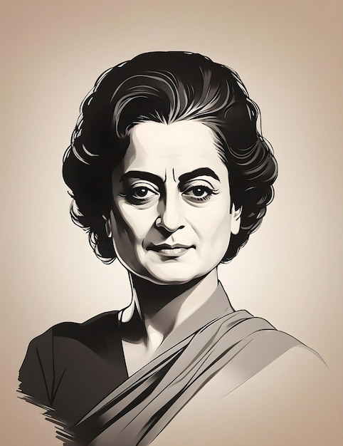 Indira Gandhi Uma homenagem minimalista ao visionário ex-primeiro-ministro e líder inspirador