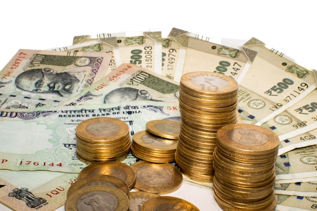 Indische Banknoten und Münzen