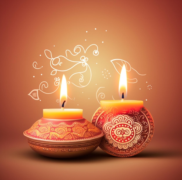 Indische Diwali-Lampen, fröhliches Diwali-Kartendesign, indisches Festival, Grußkarten-Poster, Flyer-Hintergrund