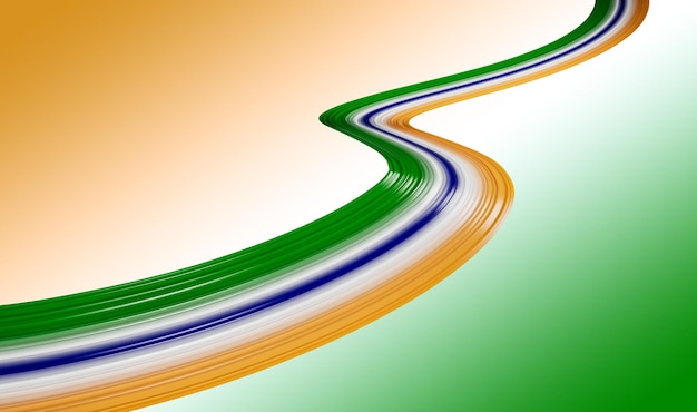 Indische Flagge gewellter abstrakter Hintergrund 3D-Darstellung
