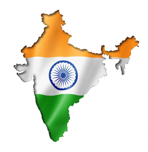 Indische Flagge Karte