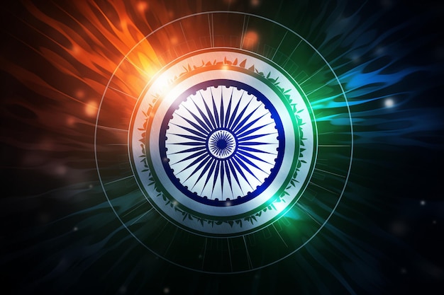 Foto indische flagge mit ashoka chakra