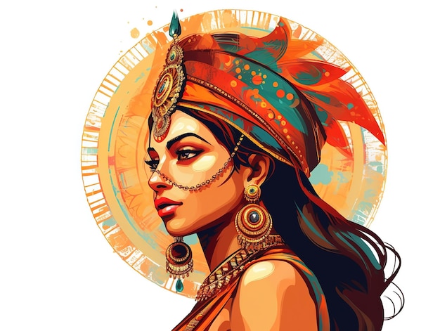 Indische Frauen Vektor Indien Kultur und traditionelle Feste und Karneval abstraktes Design