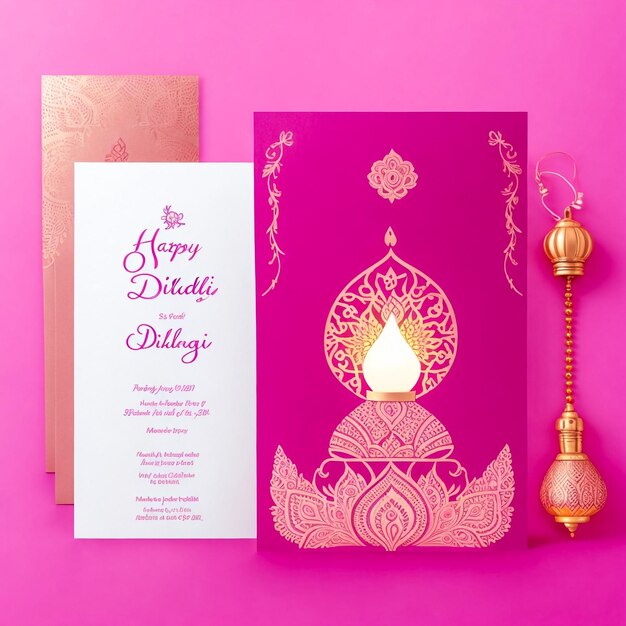 Foto indische hochzeitskarte mit elefantenmuster, gold und kristallenfarbe