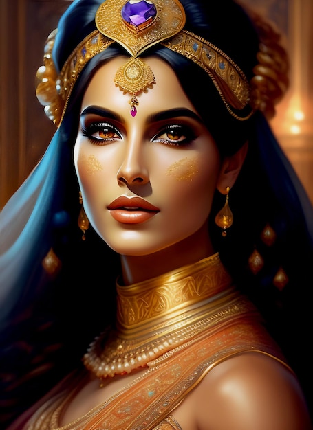Indische Königin oder Göttin Devi sehr anmutige Kunst