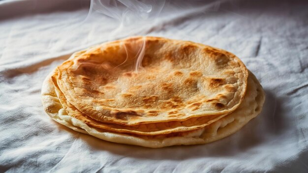 Indische Küche Chapati auf weißem Hintergrund