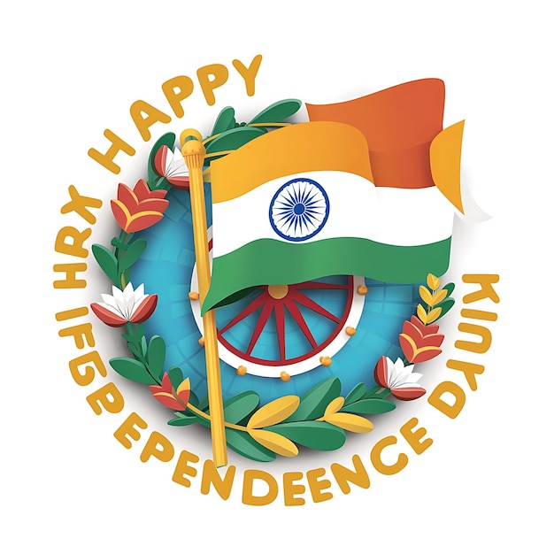 Indische Unabhängigkeitstag-Hintergrund-Flachillustration