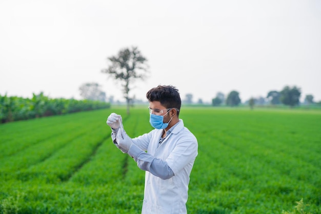 Indischer Agronom im Feld