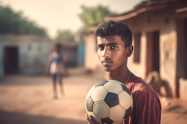 Indischer Fußballspieler Actionball Generieren Sie KI