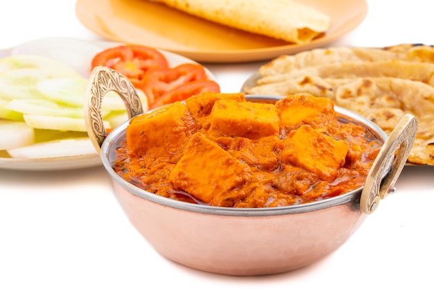 Indischer köstlicher würziger Küche Paneer Toofani diente mit Tandoori Roti