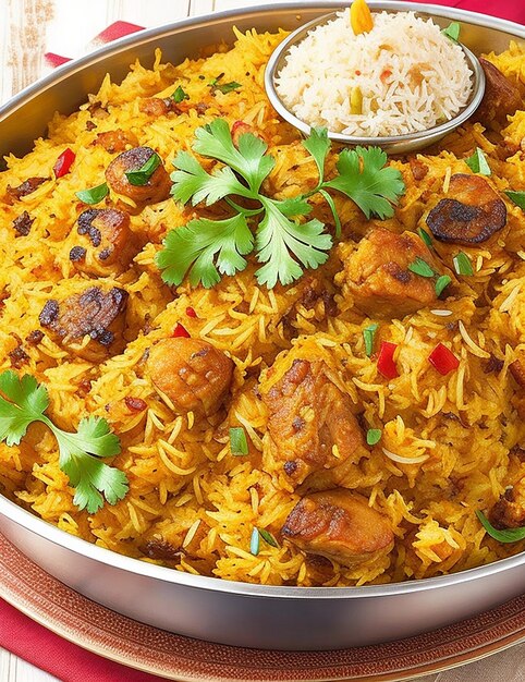 Indisches Biryani-Fleischlebensmittel Foto Ai generiert