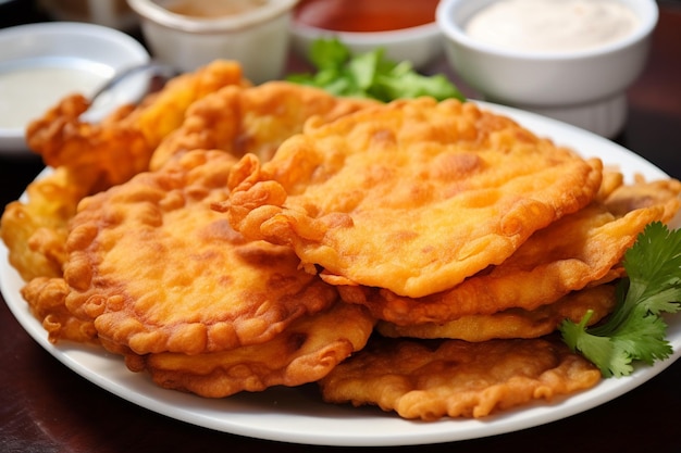 Foto indisches gebratenes snackbrot pakora