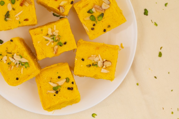 Indisches spezielles traditionelles süßes Essen Soan Papdi