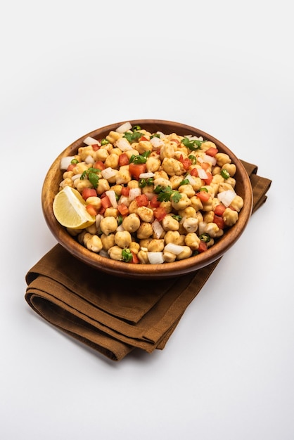 Indisches Straßenfrühstück Chana Chaat Auch bekannt als Chana Masala Chola Chana Chaat