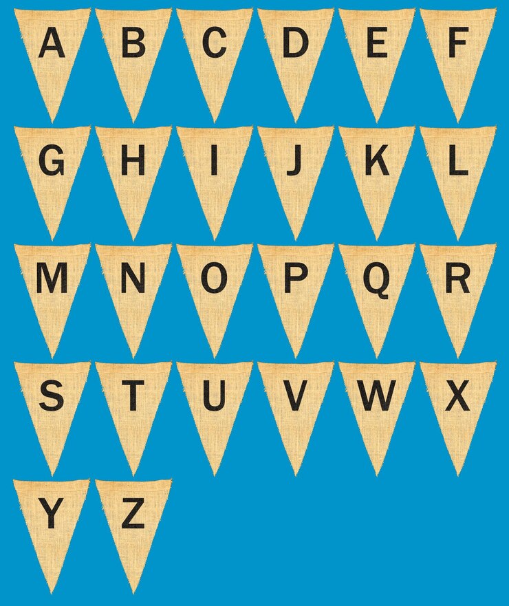 Foto individuelle stoffwimpel oder fahnen mit buchstaben