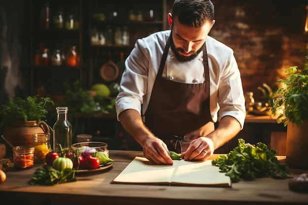 Individuo participando en un taller culinario IA generativa