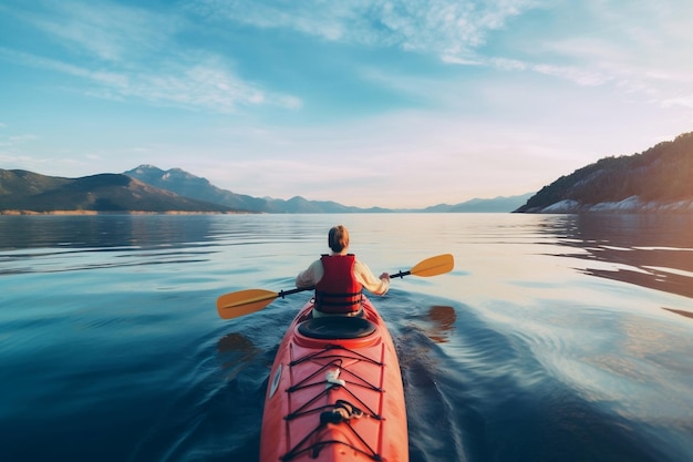 Un individuo que practica kayak en aguas ilimitadas generó IA