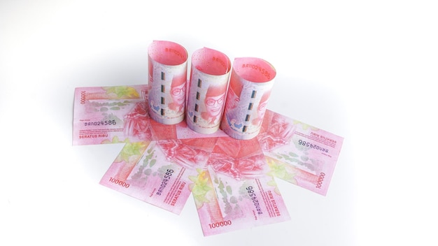 Indonesien Geld Rupiah Indonesien Währungshintergrund Geld Indonesien 100.000 Rupiah selektiver Fokus