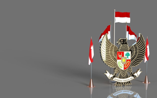 Indonesien Unabhängigkeitstag Feier Hintergrund 3D-Rendering