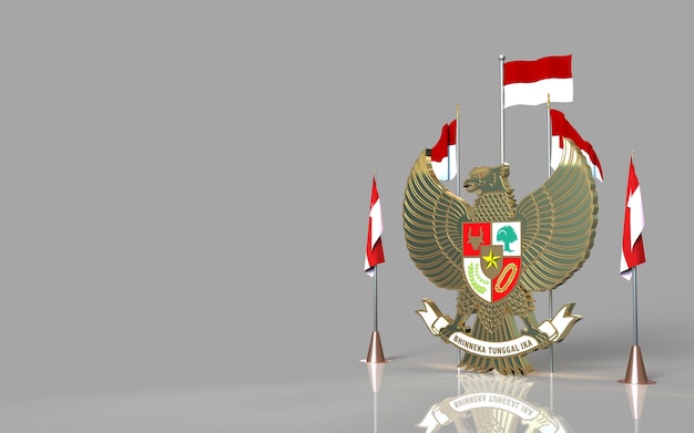 Indonesien Unabhängigkeitstag Feier Hintergrund 3D-Rendering