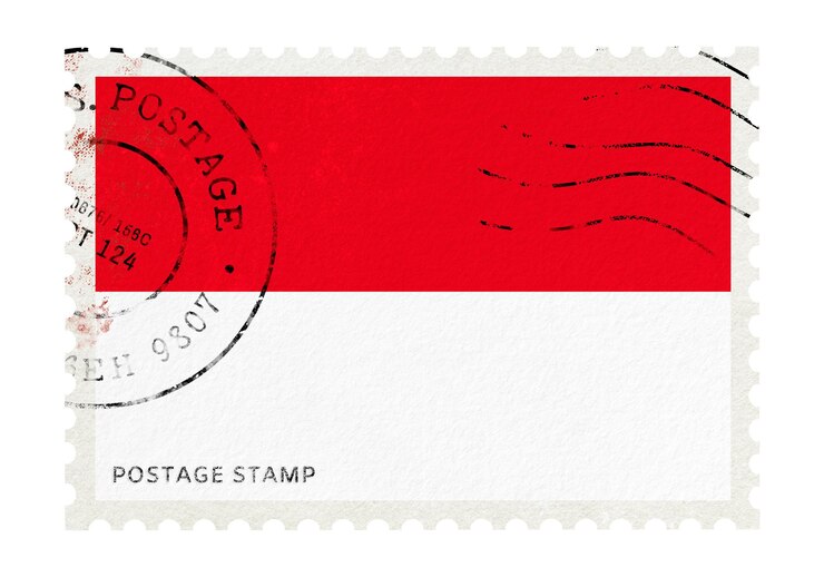 Foto indonesische flagge png poststempel aufkleber durchsichtiger hintergrund