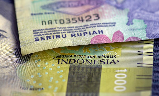 Indonesische Geldwährung Rupiah im ausgewählten Fokus