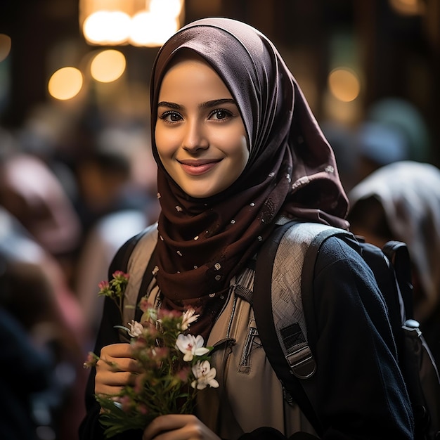 Indonesische muslimische Studentinnen sind sehr schön