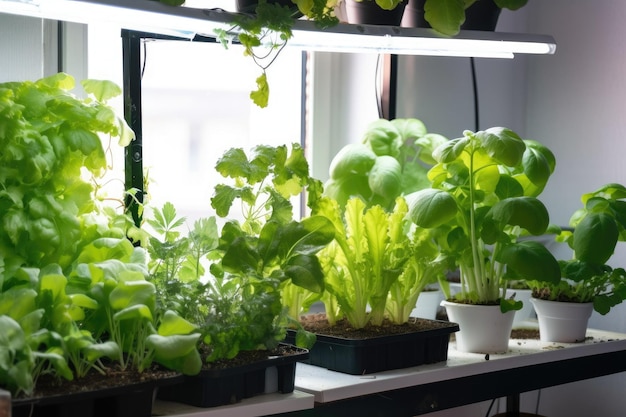 Foto indoor-garten-systeme mit led-beleuchtung