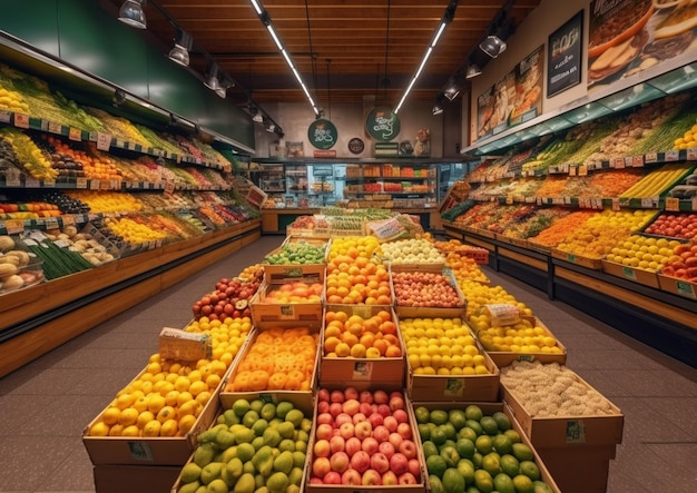 Indoor- oder Innensupermarkt mit generativer KI