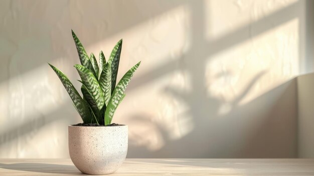 Indoor-Pflanzen Variete sansevieria chlorophytum im Raum mit hellen Wänden Indoor-Garten-Konzept