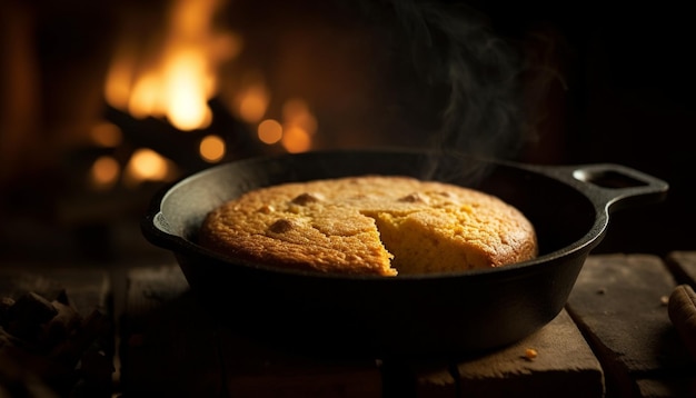 Indulgência de natureza morta de pão de abóbora recém-assada gerada por IA