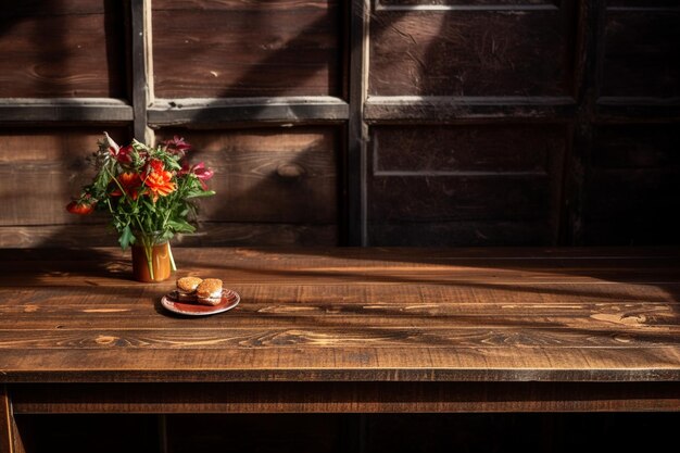 Indulgencia de la mesa de madera