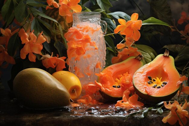 Foto indulgência tropical savoring papaya bliss melhor fotografia de papaias