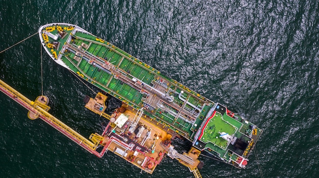 Indústria de petróleo e gás de negócios de transporte e logística para navios petroleiros em mar aberto