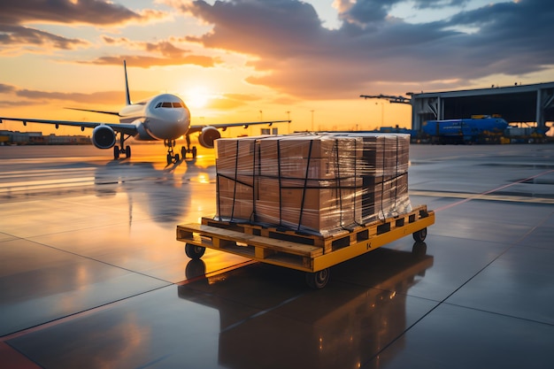 Foto indústria de transporte aéreo de mercadorias ia generativa